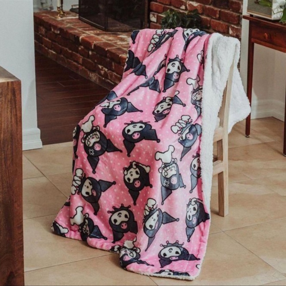 Kuromi 50” x 60” Silk Touch Pink Sherpa Throw Blanket by the Northwest Company